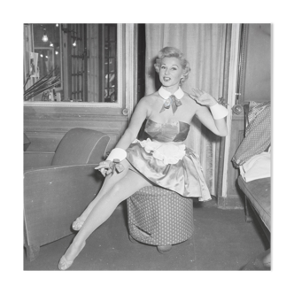 Silver photo baryta paper black and white ilford 310g pinup cabaret 1960 50x50cm