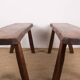 Pair of Scandinavian benches in Solid Elm by Olavi Hanninen 1960.