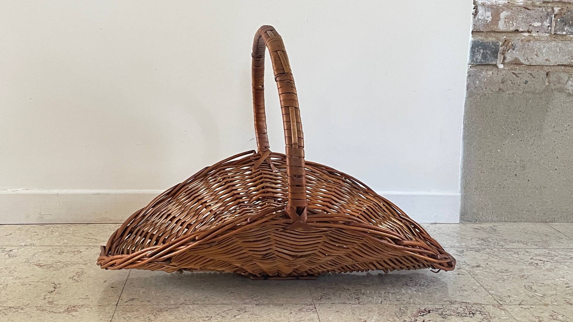 Vintage Rattan Log Basket