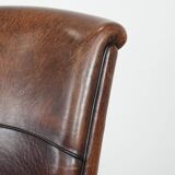 Ensemble confortable de 2 chaises de salle à manger en cuir de mouton avec du caractère.