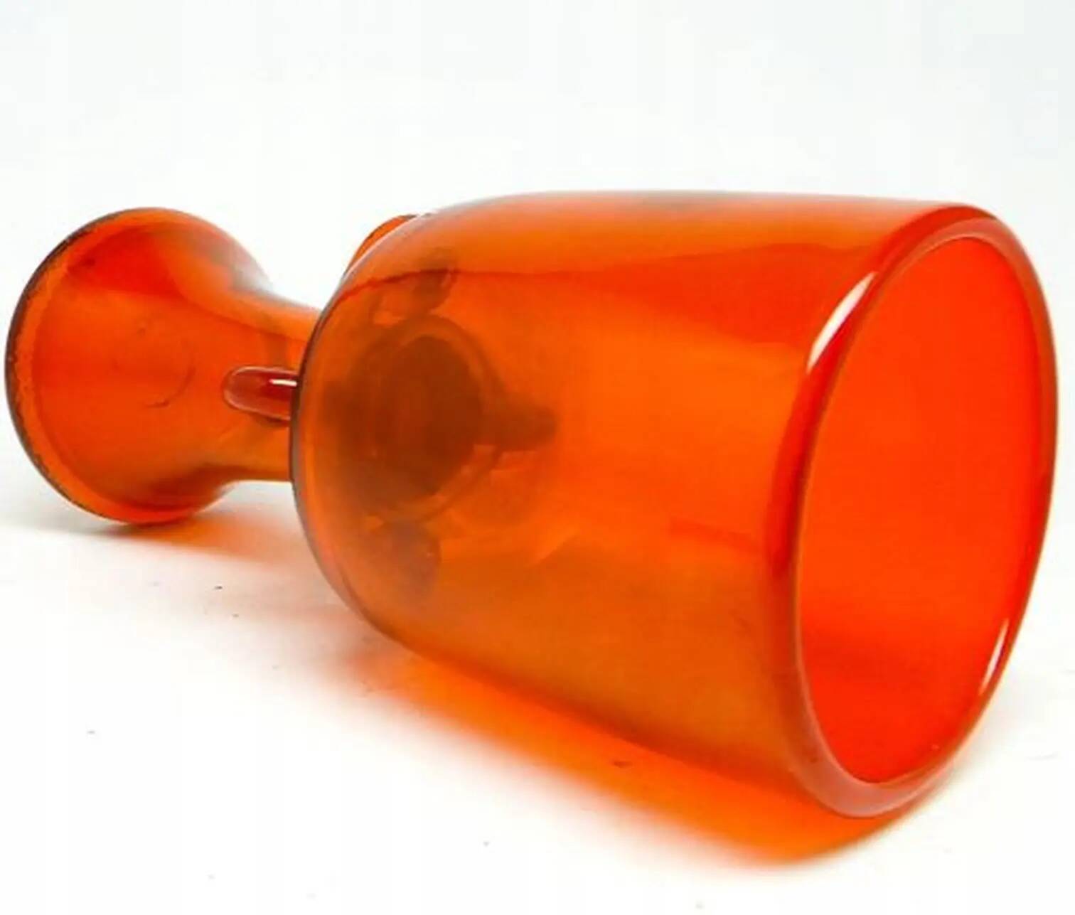 Krakow goblet, mid-century modern, red glass, designed by J. Słuczan-Orkusz, Poland, 1970s