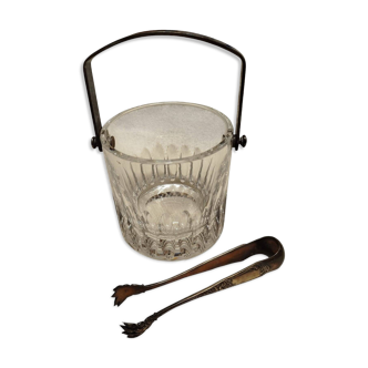 Crystal and Silver Metal Ice Bucket