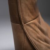 Stunning lounge chair The Rock in brown leather by Gerard Van Den Berg - Montis