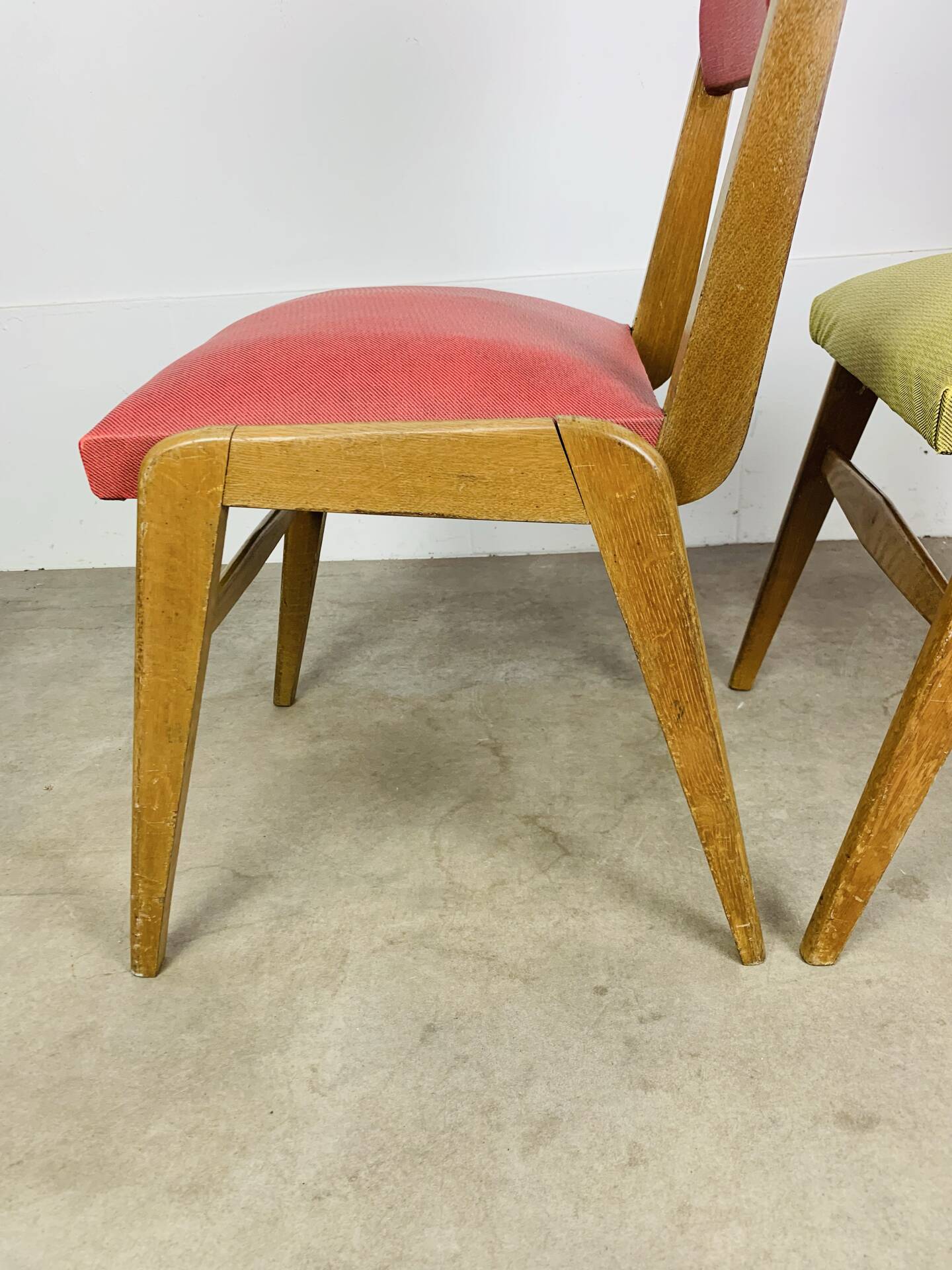 Pair of 50's style reconstruction chairs, wood