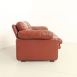 Coronado two-seater sofa by Tobia Scarpa in cognac leather, 1969