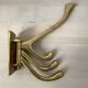 Art Deco Brass Coat Rack with 4 Hooks