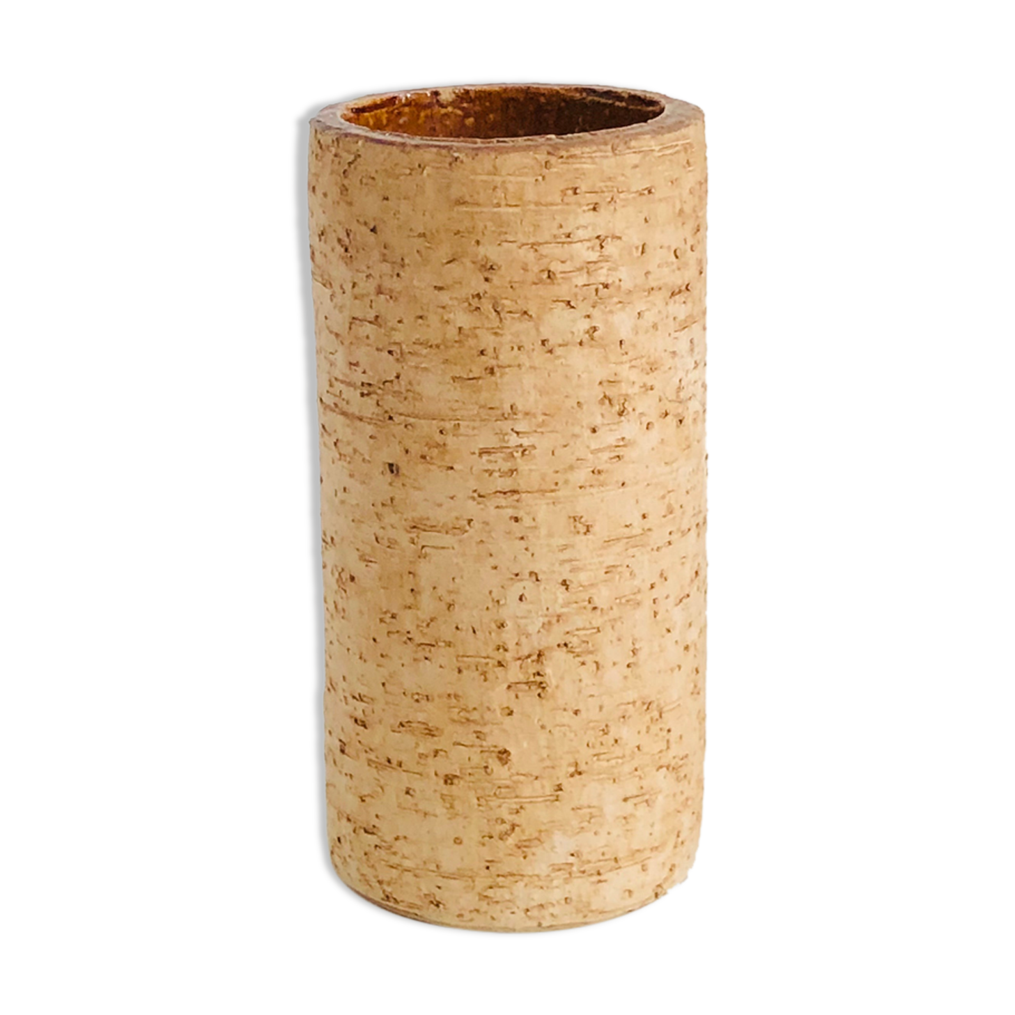 Vintage ceramic vase wood effect