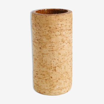 Vintage ceramic vase wood effect