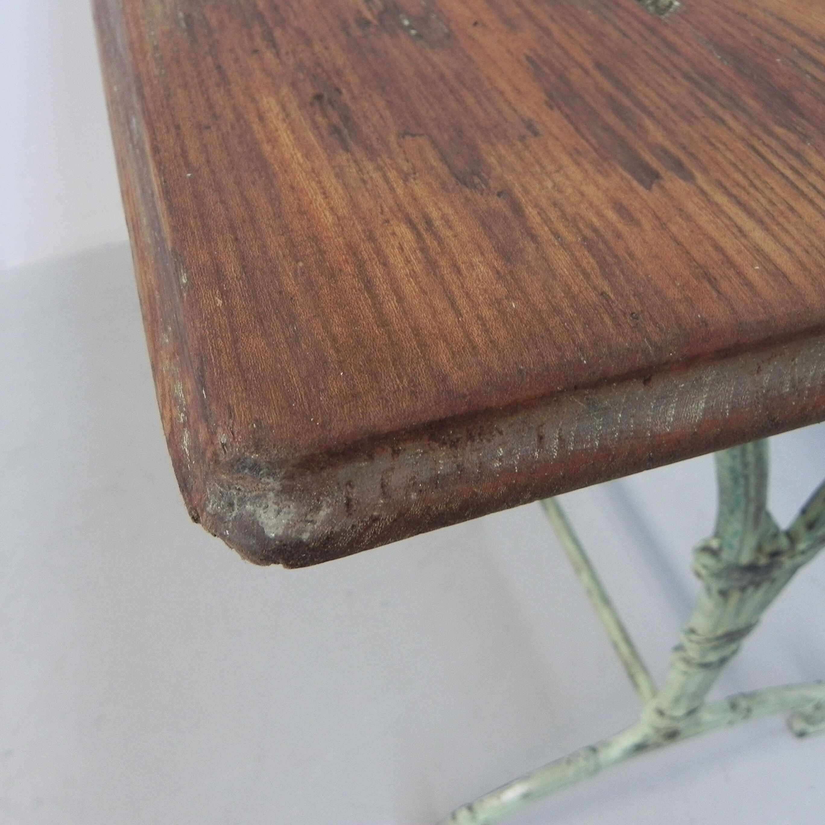 Art nouveau bistro table with cast iron frame