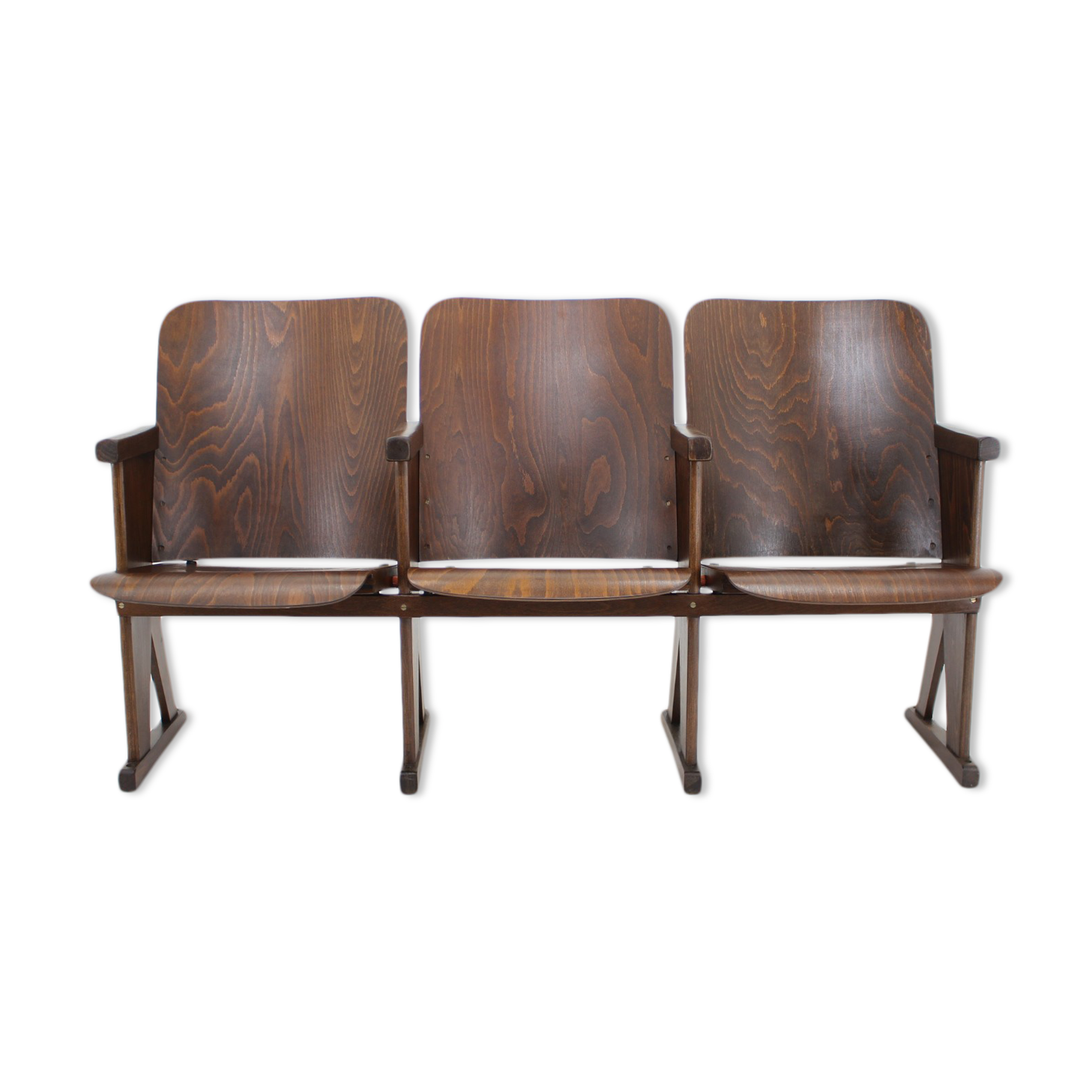 1960s cinema 3-seat bench,czechoslovakia