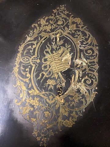 Table desk middle marquetry called "Boulle" napoleon III era