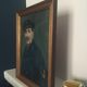 Framed gouache portrait