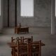 Set of 6 modern French brutalist chairs, in the style of Charles Dudouyt, made in the 1960s.