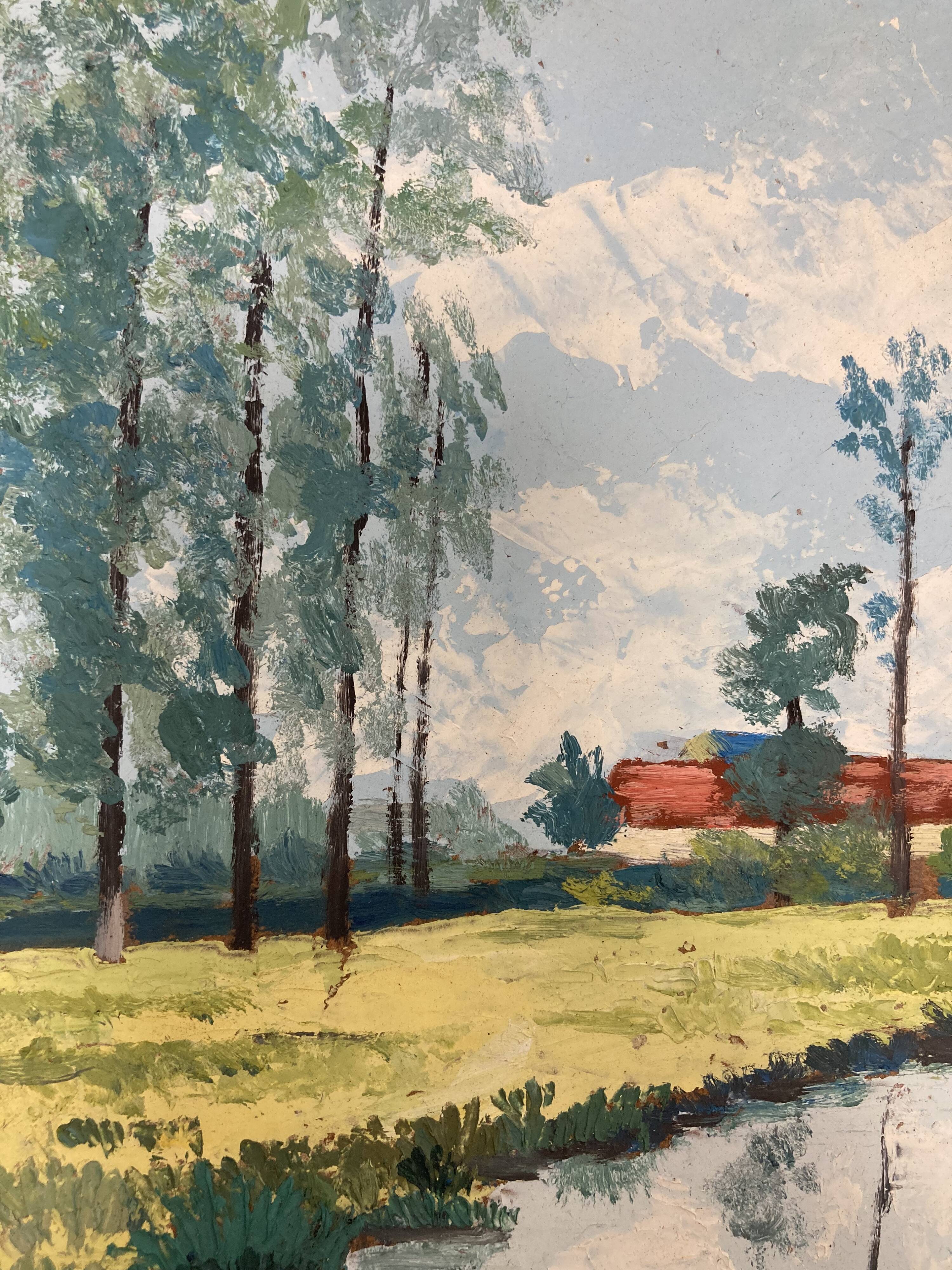 Oil on vintage panel