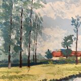 Huile sur panneau vintage