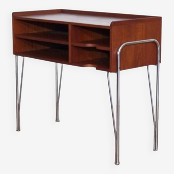 Scandinavian vintage console in teak and chrome 1970