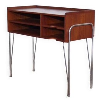 Scandinavian vintage console in teak and chrome 1970