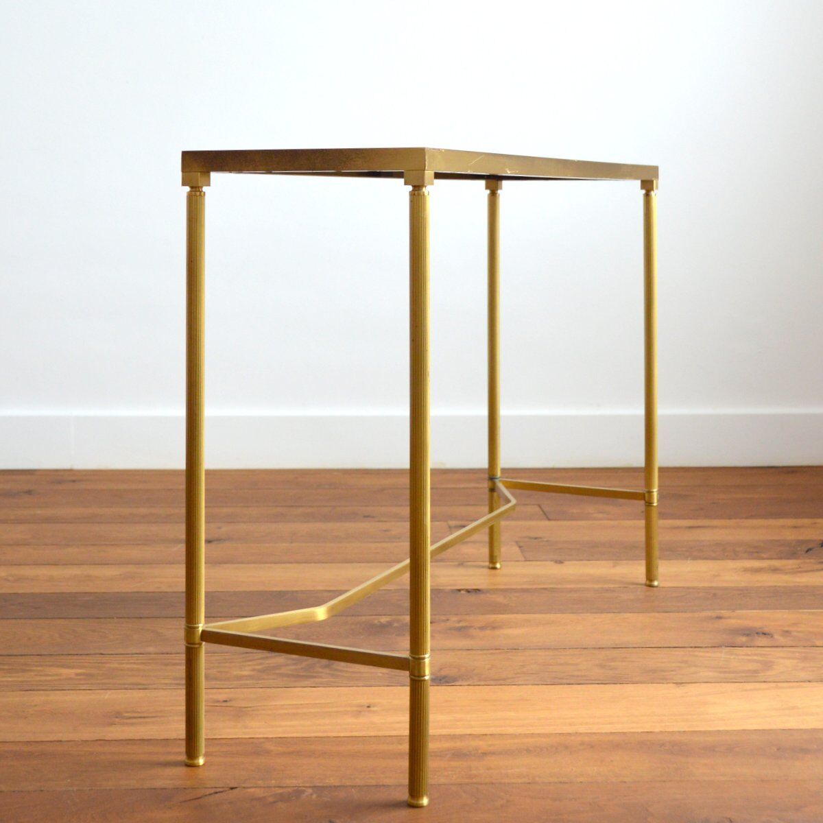 Gilded console and glass 1970s