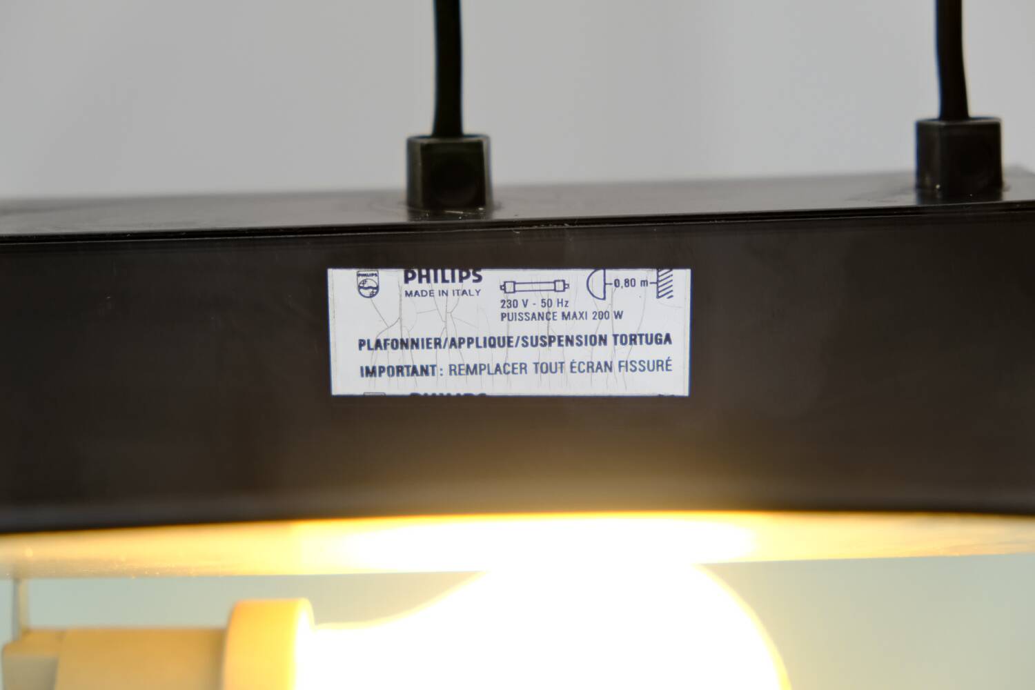 Philips "Tortuga" chandelier in metal and glass, 1980