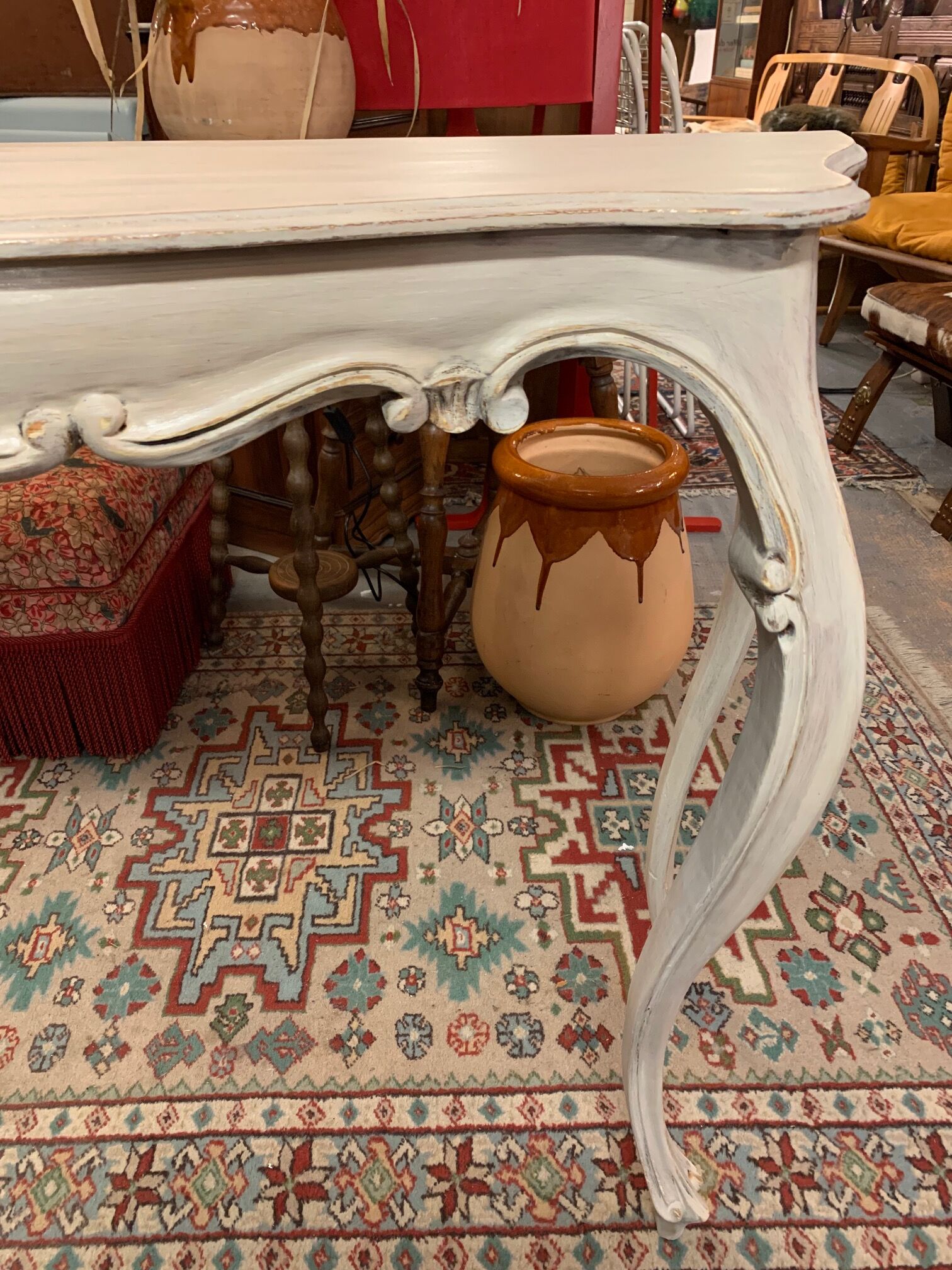 Console en bois patinée