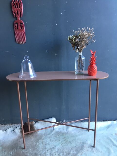 Old pink metal console