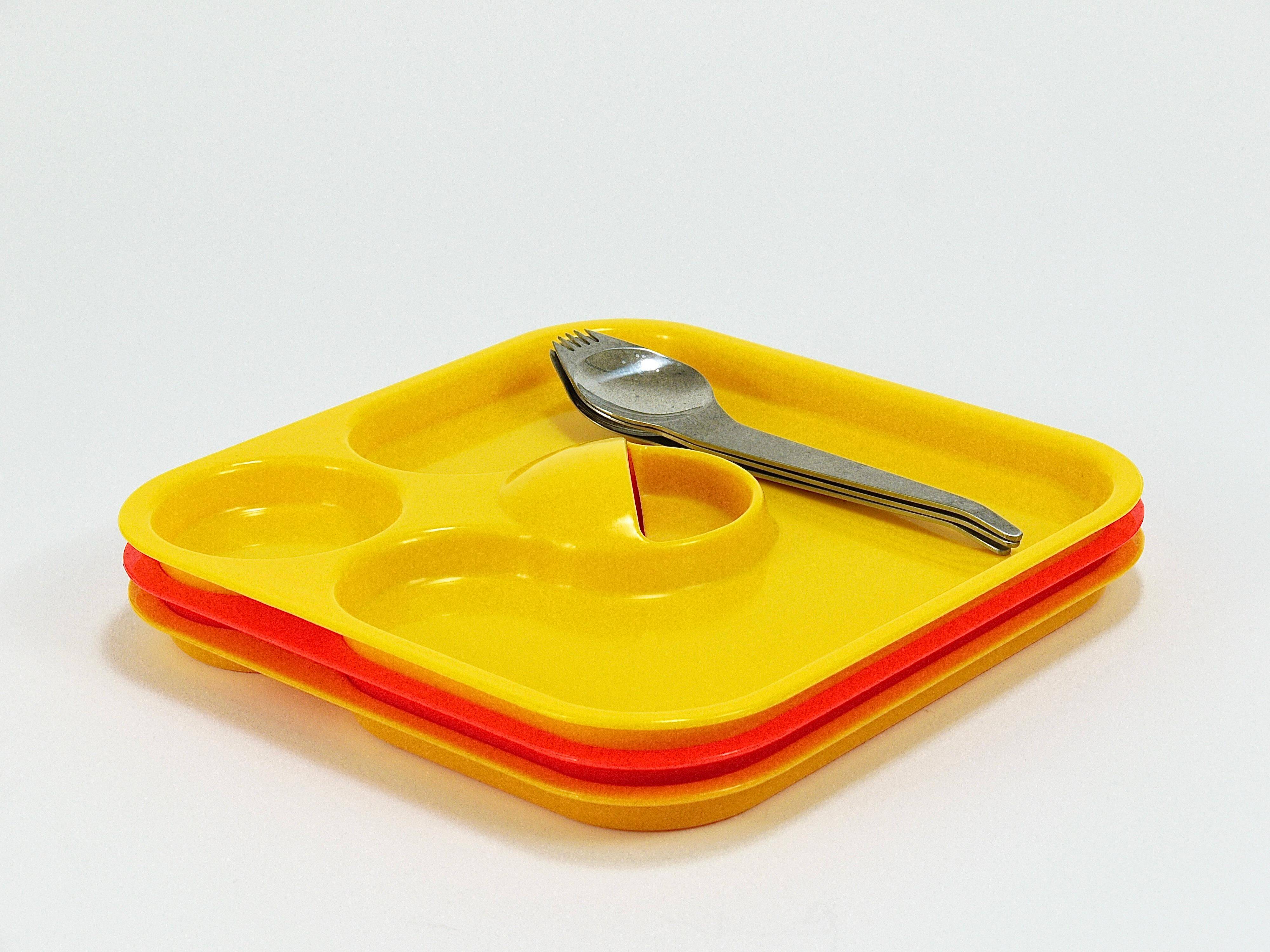 3 sets of Amboss Party Palette & spork, plate & spoon & fork, Austria, 1970s