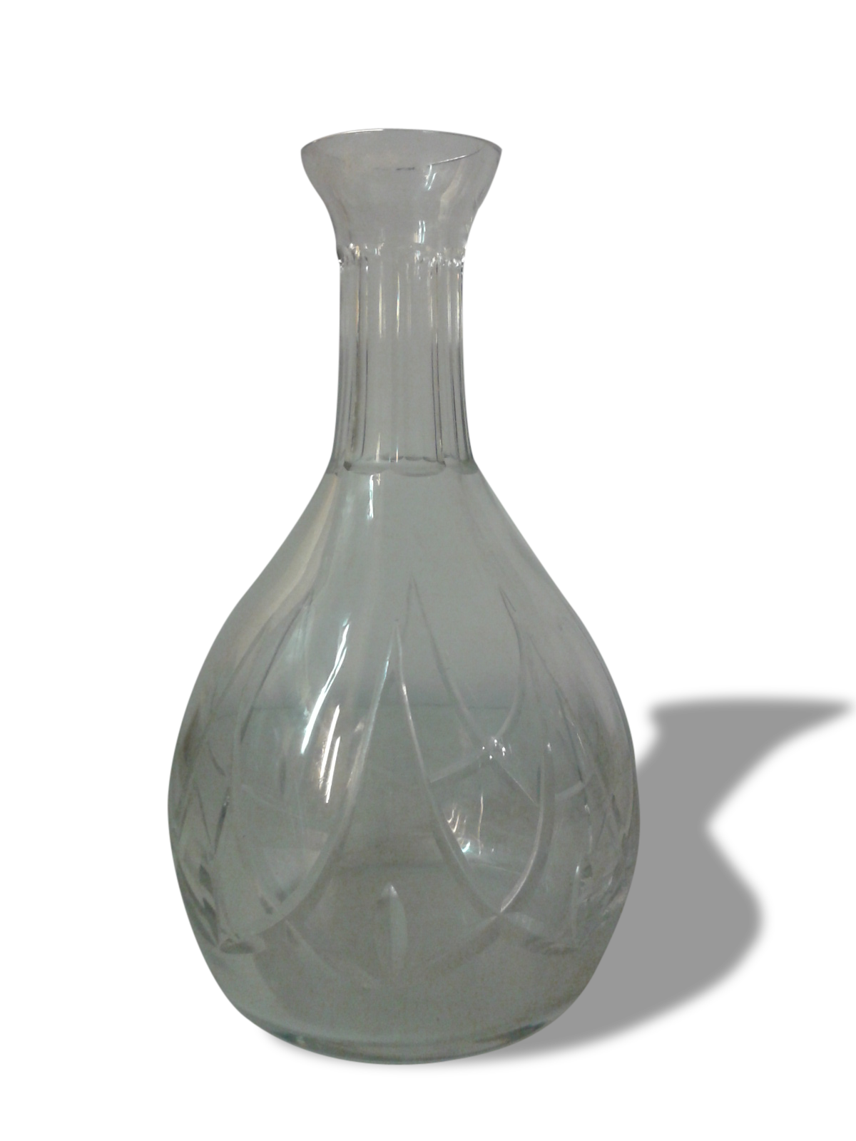 Decanter old cut glass collar facets