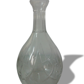 Decanter old cut glass collar facets
