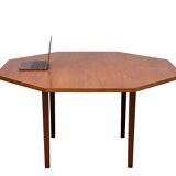 Teak octangle shaped dining table 1960s