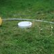Arco telescopic design floor lamp from the 70s, marble base, chrome rod, plastic lampshade