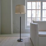 Modern mid-century chrome leather floor lamp Atelje Lyktan, Sweden