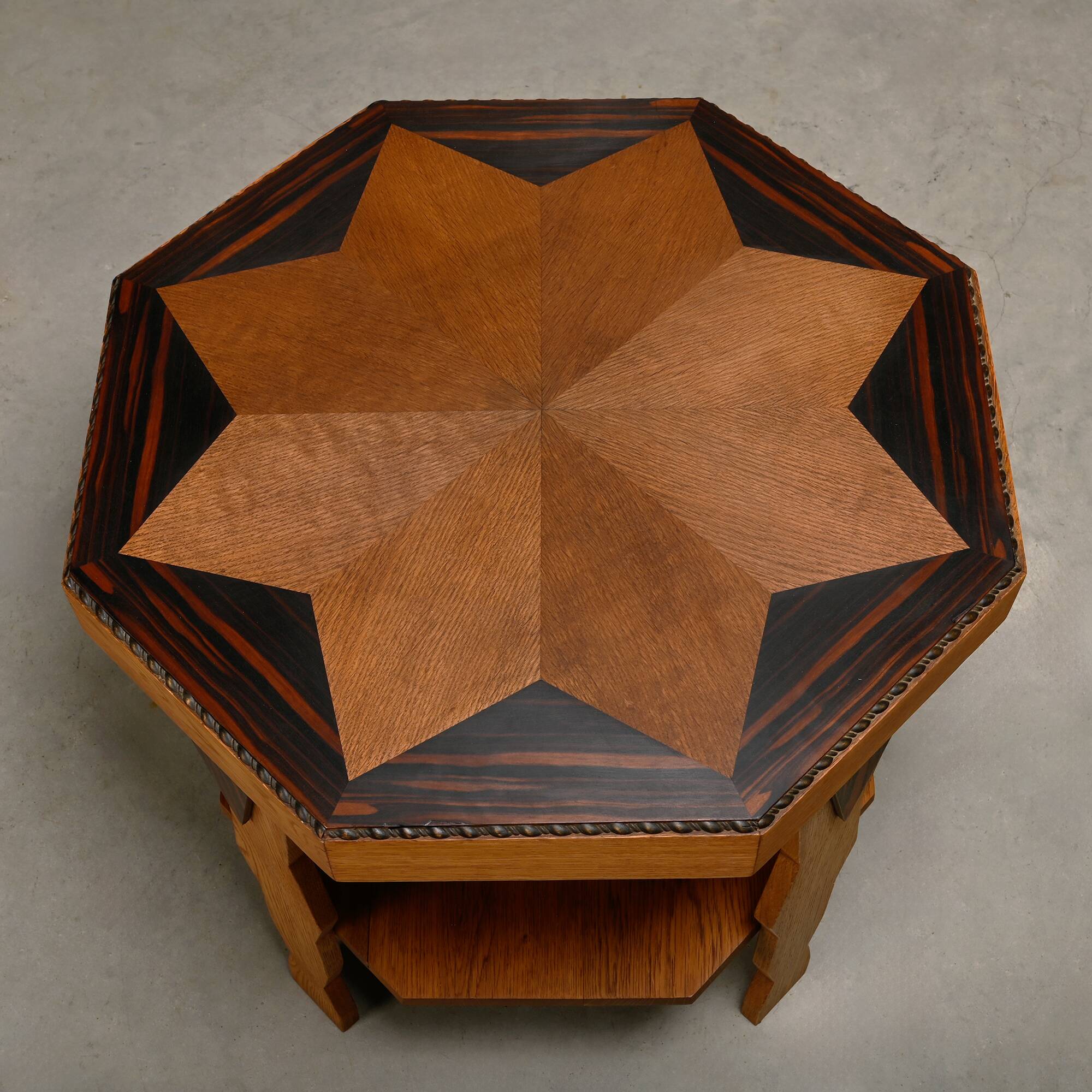 Dutch Art Deco Amsterdam School side table in solid oak, 1930s