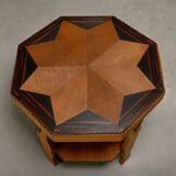 Dutch Art Deco Amsterdam School side table in solid oak, 1930s