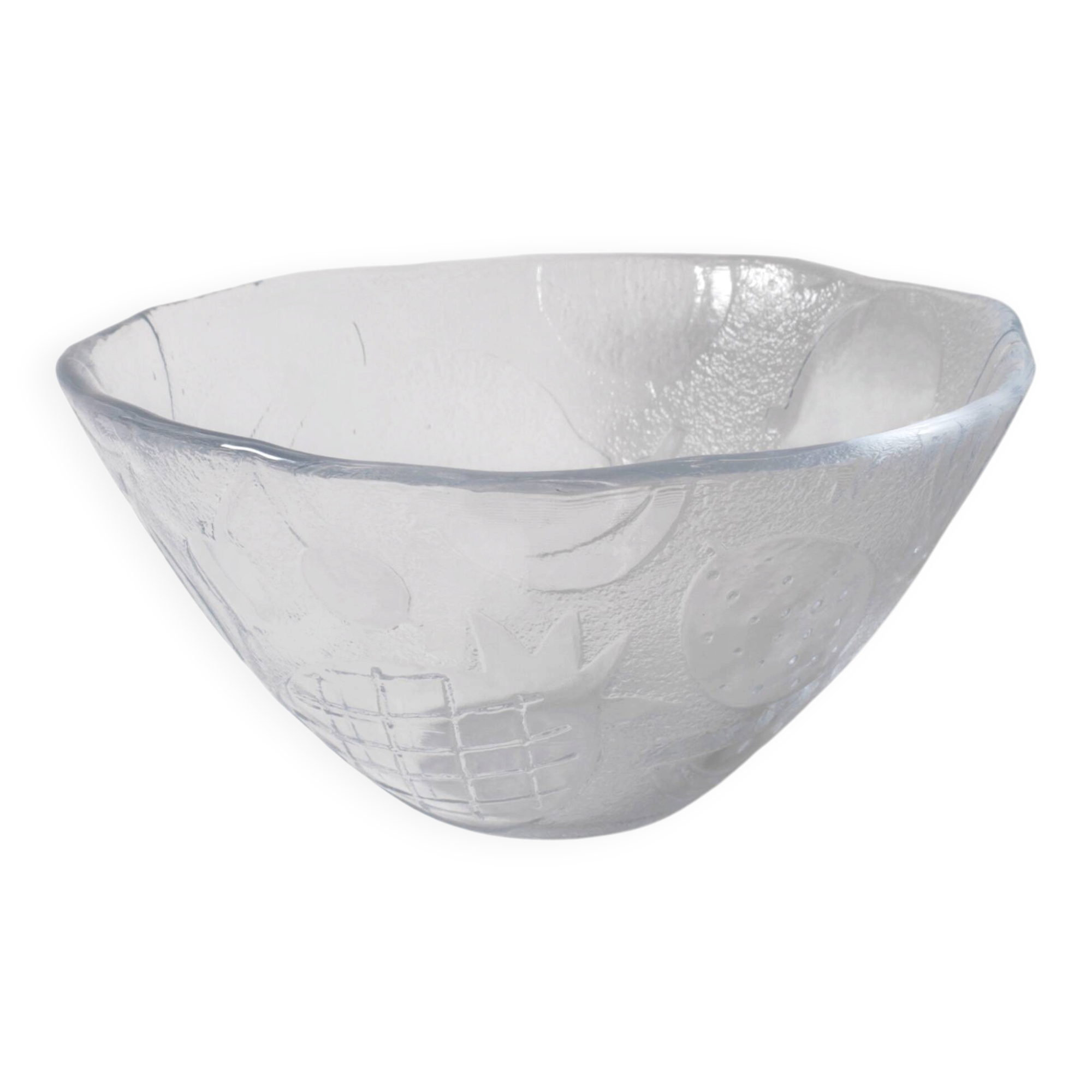 Vintage Kosta Boda Tropic Glass Fruit Bowl, Scandinavian Fruit Design 1989