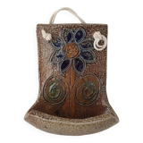 Stoneware ceramic wall soap dish by Jean Claude Monange