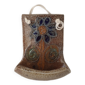 Stoneware ceramic wall soap dish by Jean Claude Monange