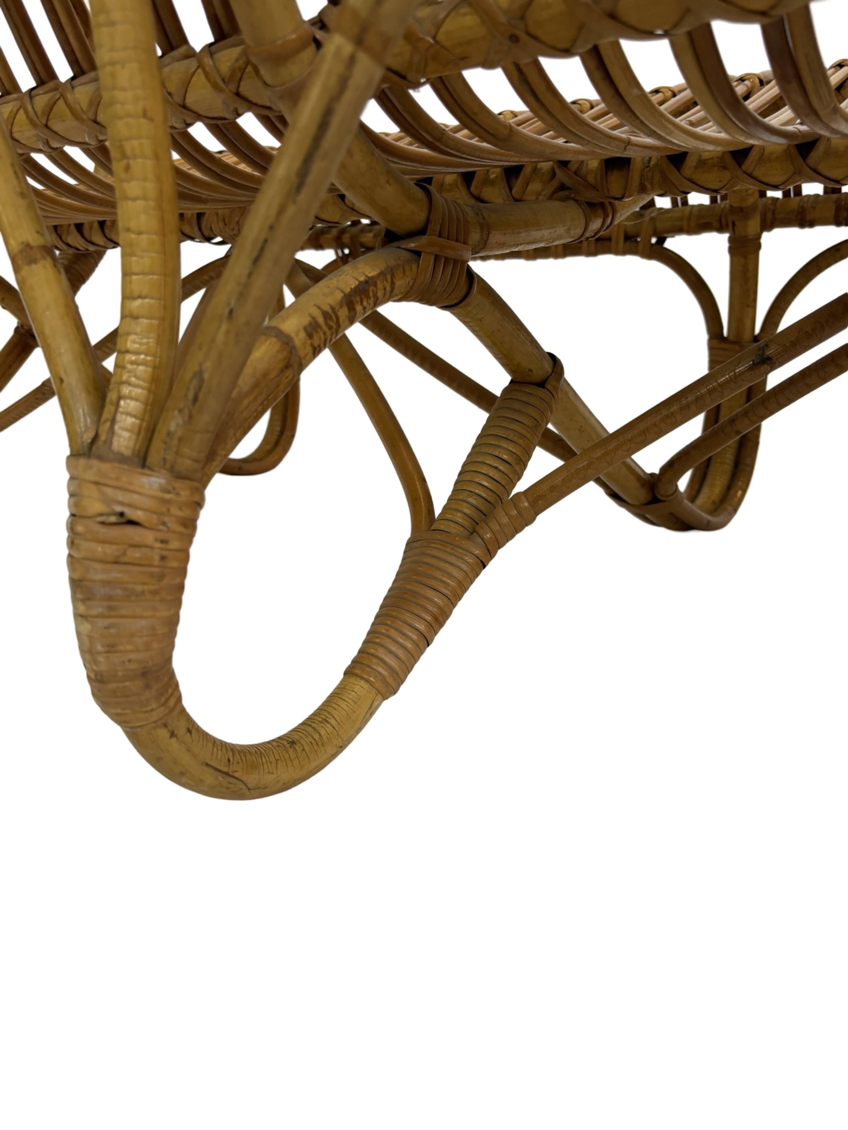 Vintage Rattan Sofa Belse 8 Design 1960s Rohe Noordwolde