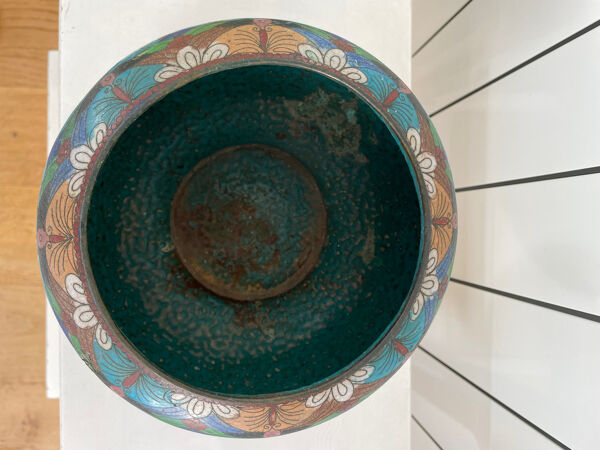 Cache-pot ancien en cloisonné, Japon, XIXe