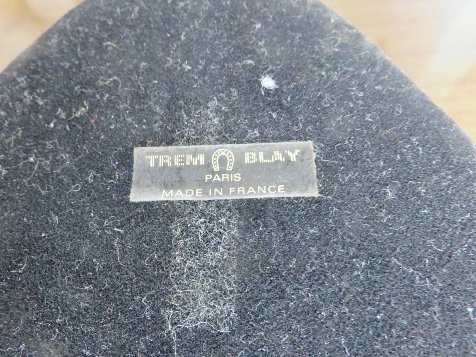 Black leather piped pipe holder with brass, Tremblay edition, Paris