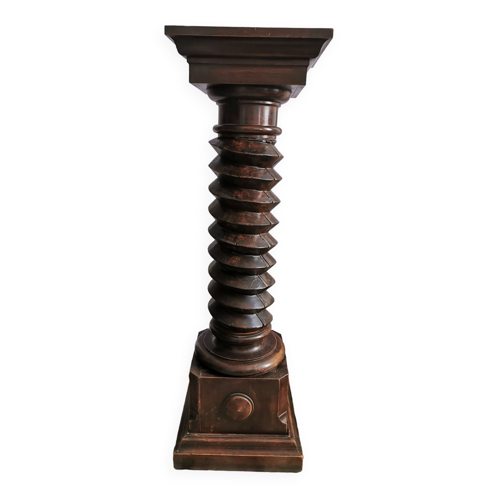 Old solid oak press screw