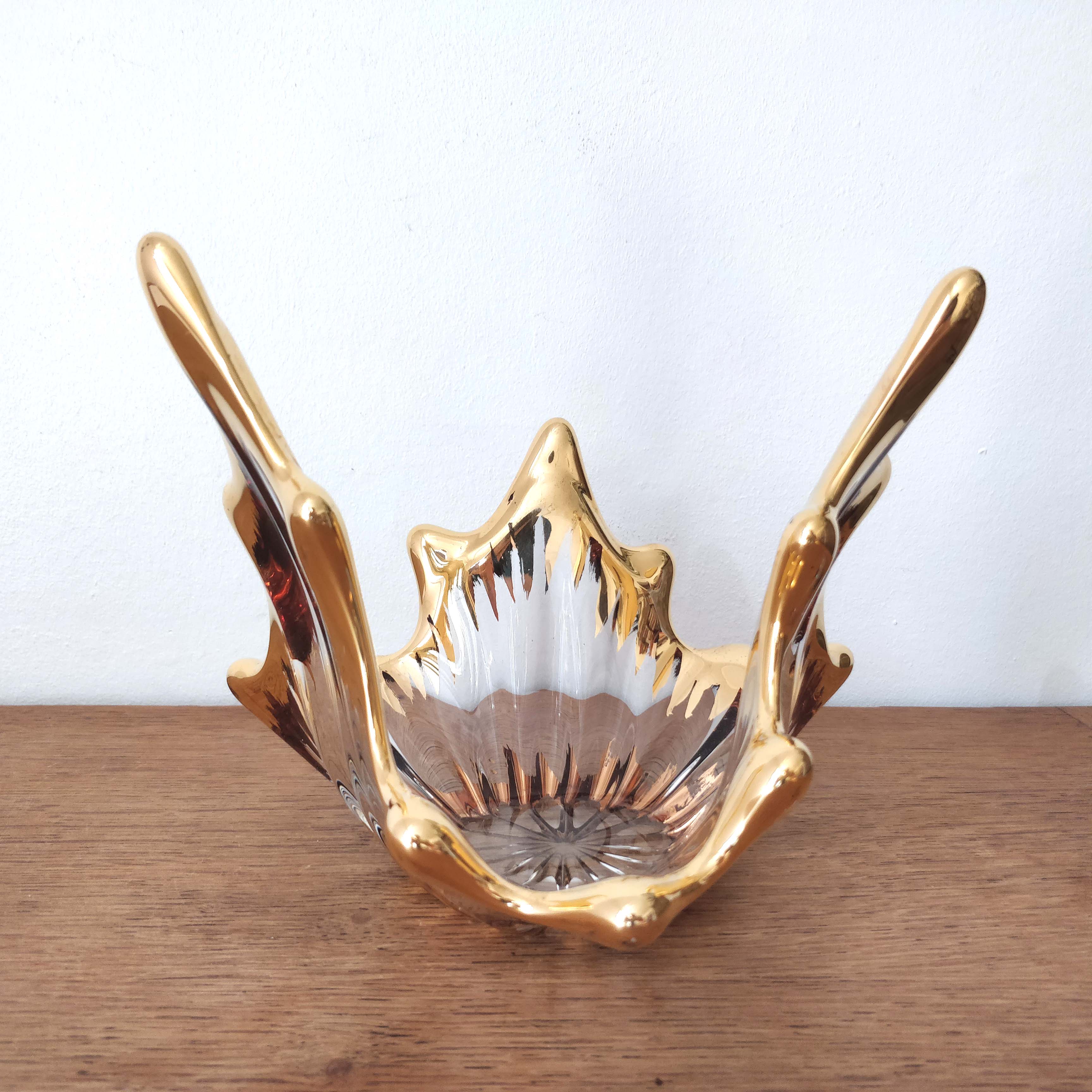 Golden glass fruit cup