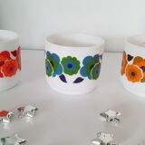 3 large Lotus Arcopal coffee cups