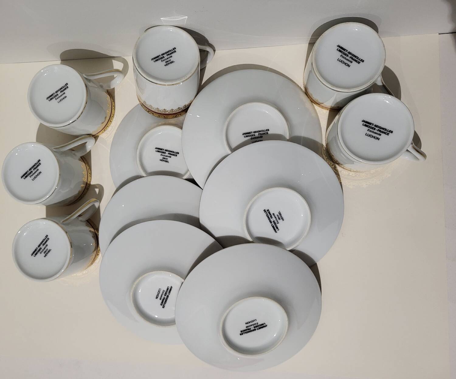6 coffee cups signed "Jammet Seignolles"