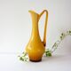 Vintage 1960s Portuguese Opaline Mustard Glass Jug