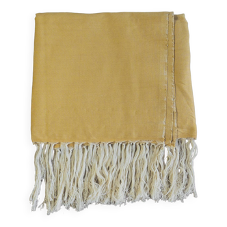 Couverture marocaine 100% coton - Jaune