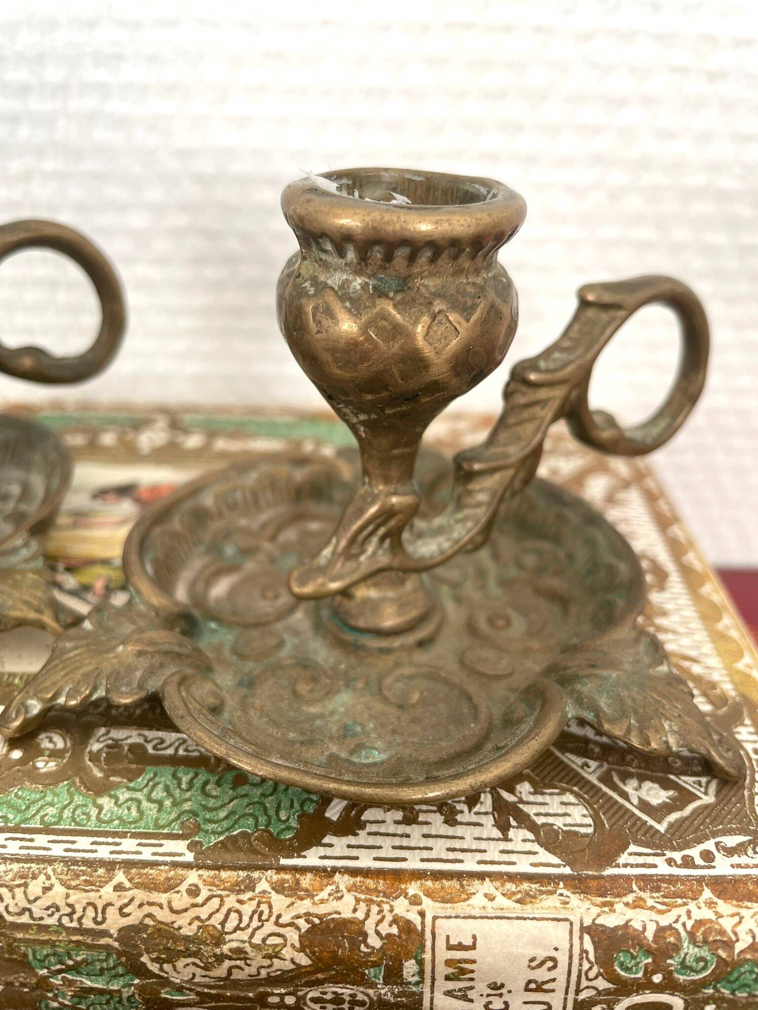 Pair of brass candlesticks