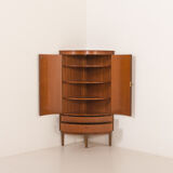 Agner Christoffersen mid-century modern corner cabinet in teak, Denmark, 1950s