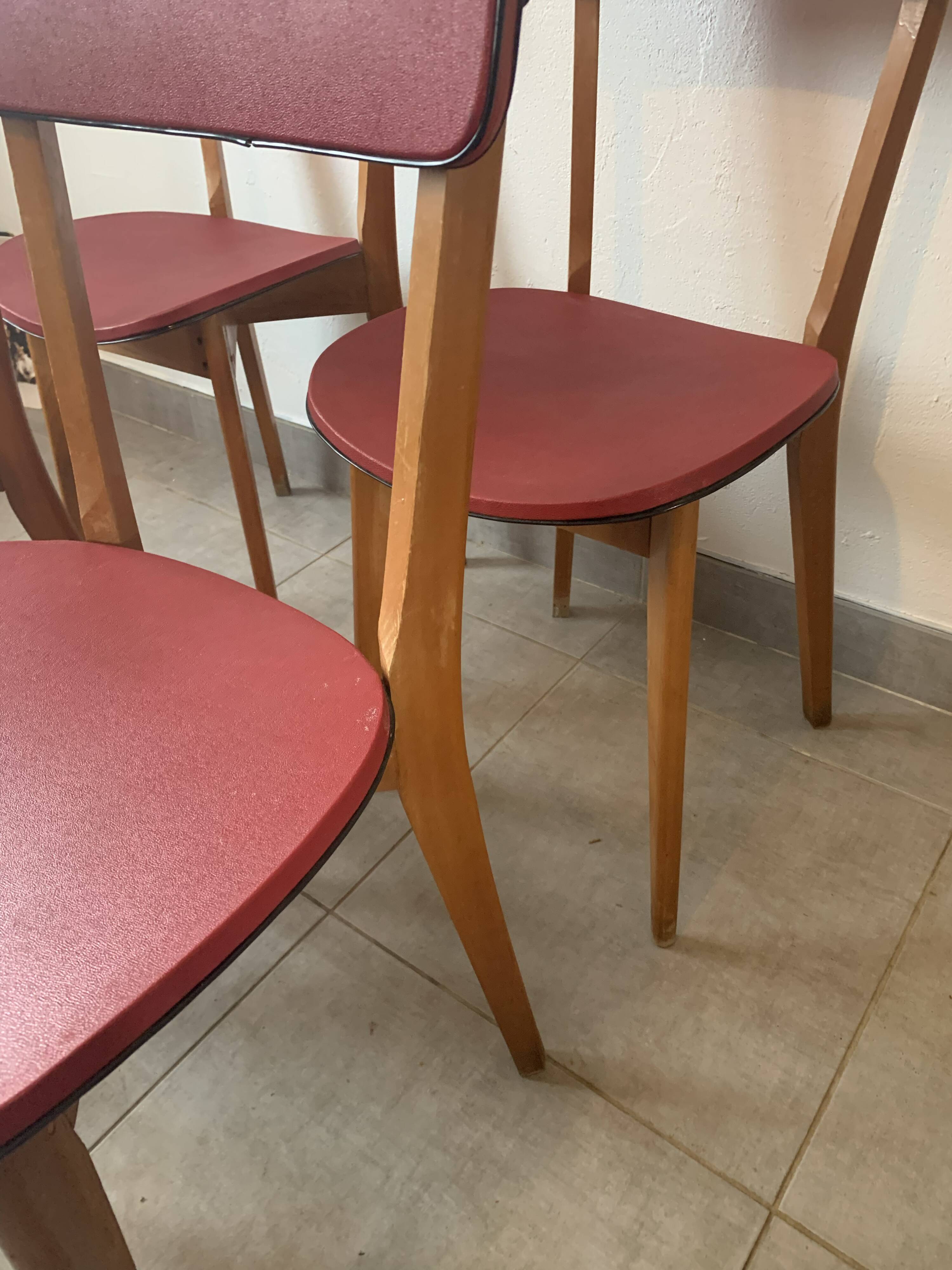 Set de 4 chaises bistrot vintage, années 50 (Taille adulte)