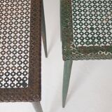 Mathieu Mategot perforated sheet metal side tables