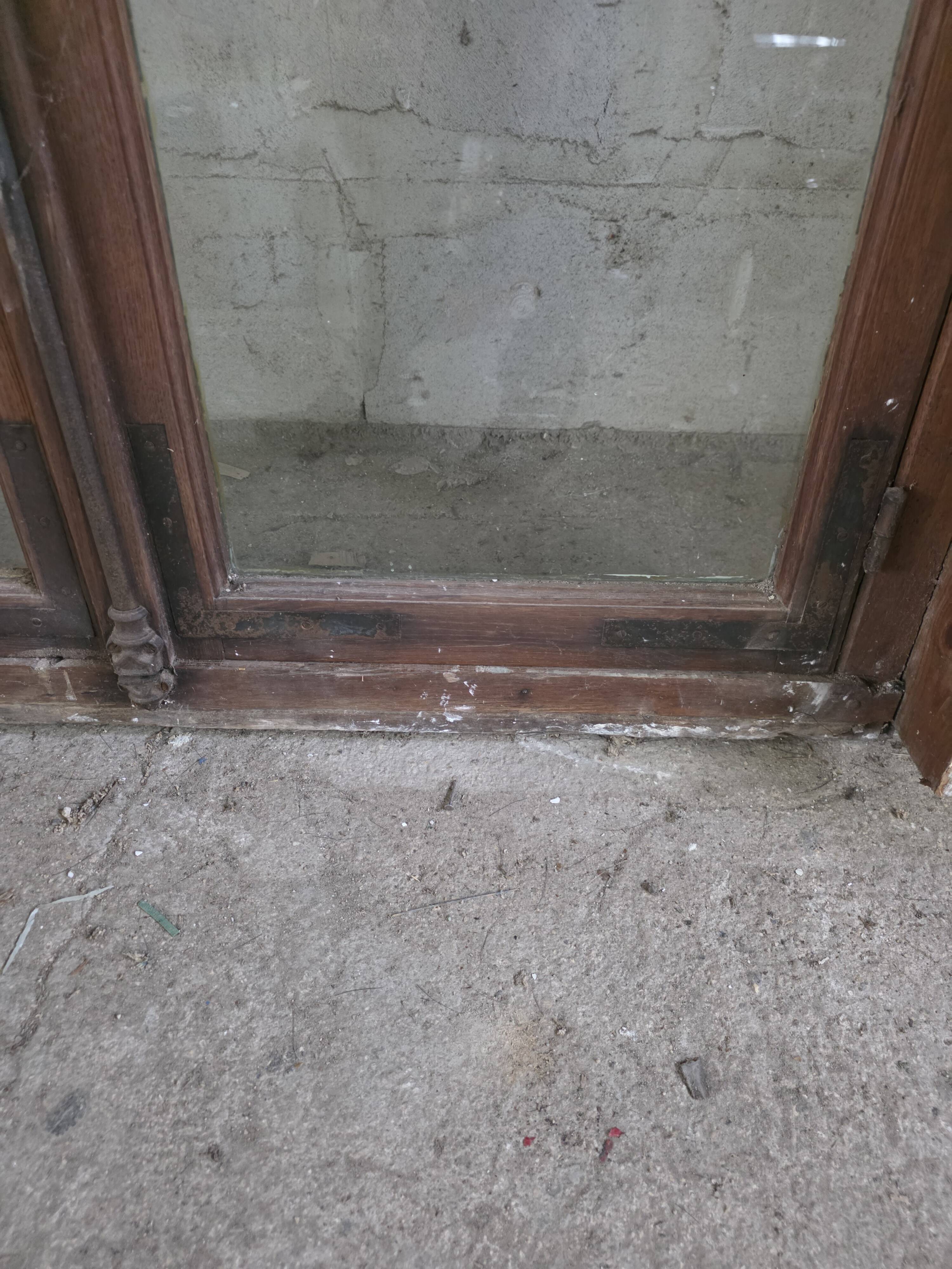 4 old solid oak windows from the early 20th century